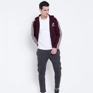 ADIDAS ESSENTIALS FRENCH TERRY 3-STRIPES FULL-ZIP HOODIE Men’s Medium